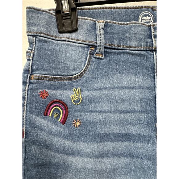Wonder Nation Girls Fashion Embroidered Pull On Jeggings Sz L Plus (10-12) Blue - Picture 3 of 10